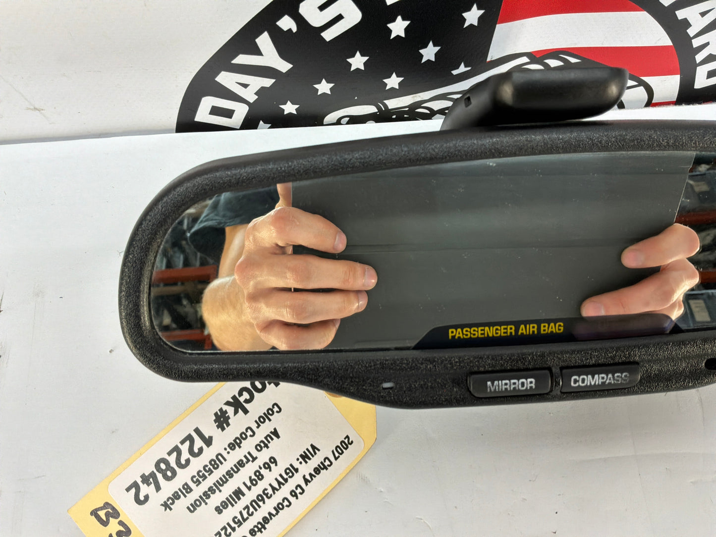 2007 Chevy C6 Corvette Convertible Rearview Rear View Mirror Auto Adjust OEM