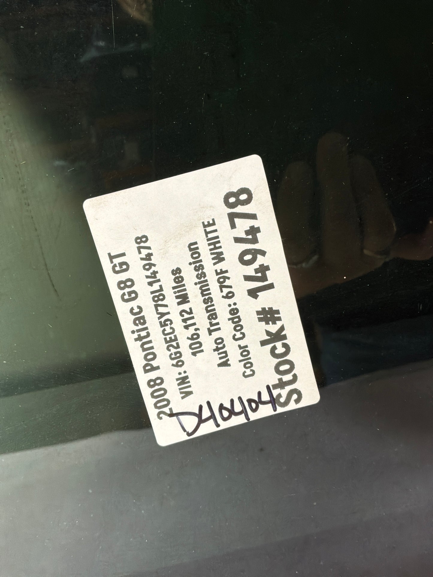 2008 Pontiac G8 GT Sunroof Sun Moon Roof Glass OEM