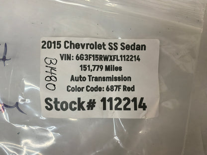 2015 Chevy SS Sedan Driveshaft Drive Shaft Propeller Hardware Nuts Bolts OEM