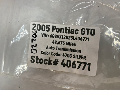 2005 Pontiac GTO Wheel Center Cap OEM