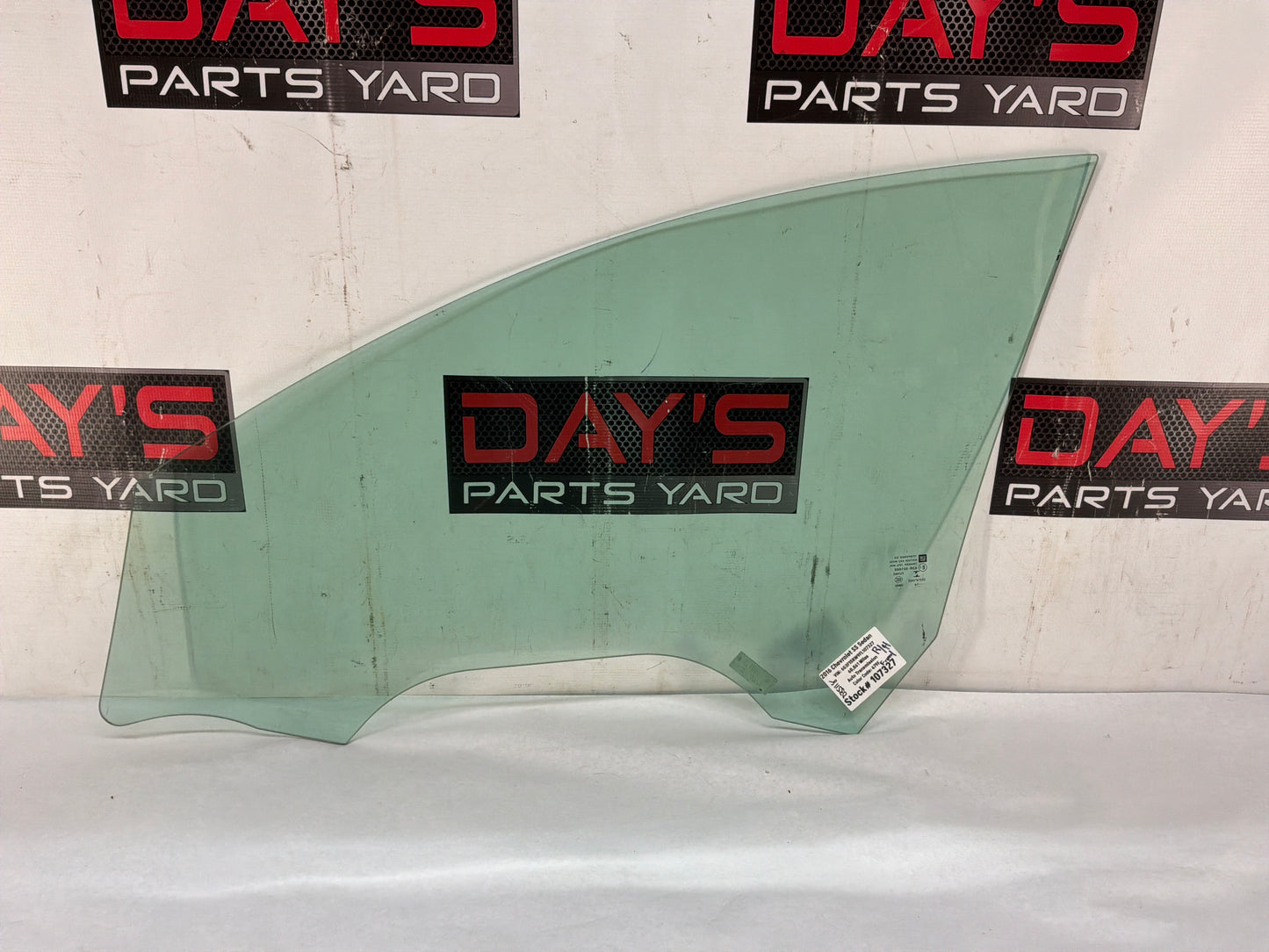 2015 Chevy SS Sedan RH Passenger Front Door Window Glass OEM - Day's Parts Yard