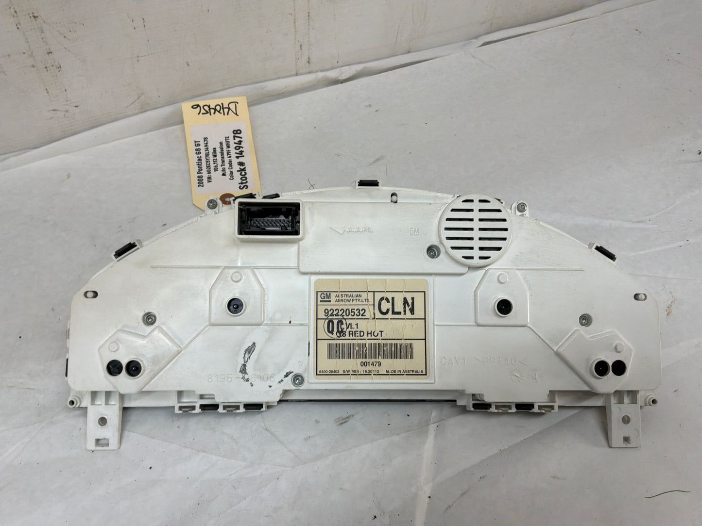 2008 Pontiac G8 GT Gauge Cluster Speedometer Instrument Panel Red Hot OEM