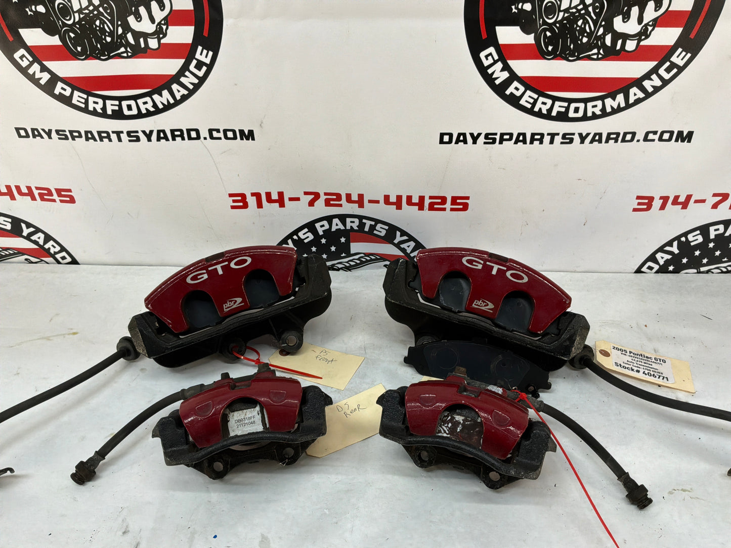 2005 Pontiac GTO Front & Rear PBR Brake Calipers OEM