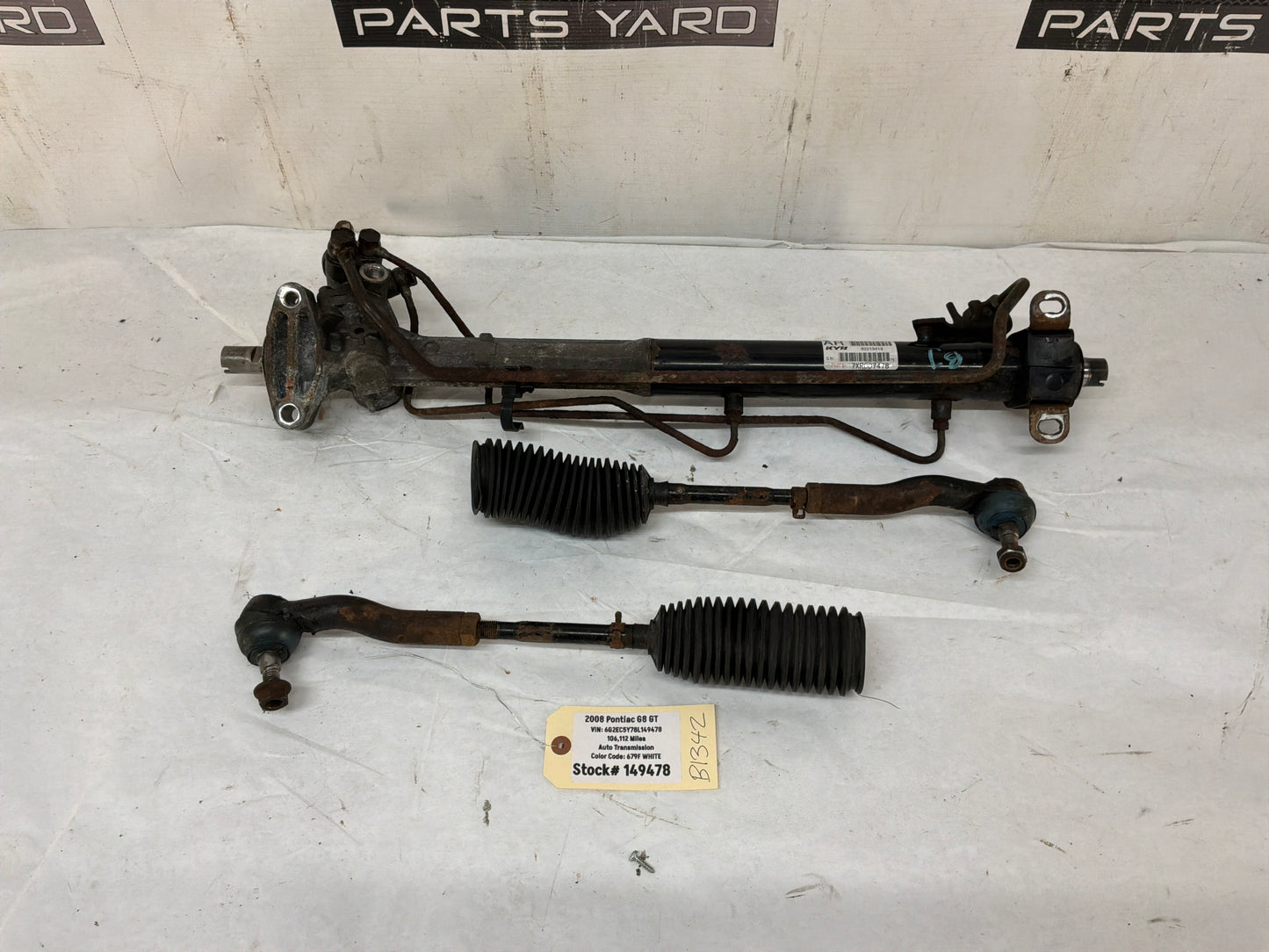 2008 Pontiac G8 GT Power Steering Rack and Pinion Gear Assembly  OEM