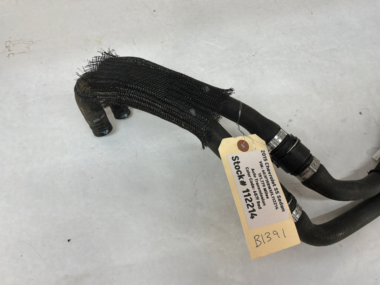 2015 Chevy SS Sedan HVAC Heater Core Hose Lines Tubes OEM