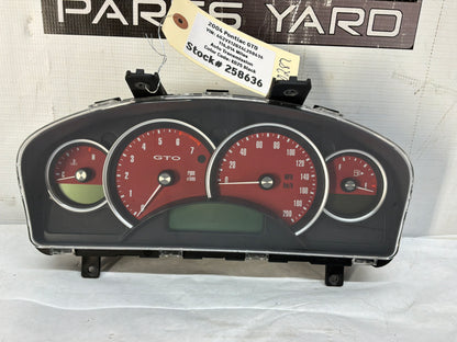2004 Pontiac GTO Red Instrument Gauge Cluster Speedometer OEM