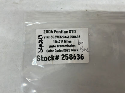 2004 Pontiac GTO License Plate Tag Lights RH & LH OEM