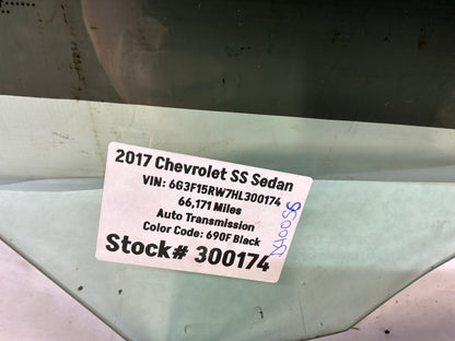 2017 Chevy SS Sedan LH Driver Front Door Window Glass OEM
