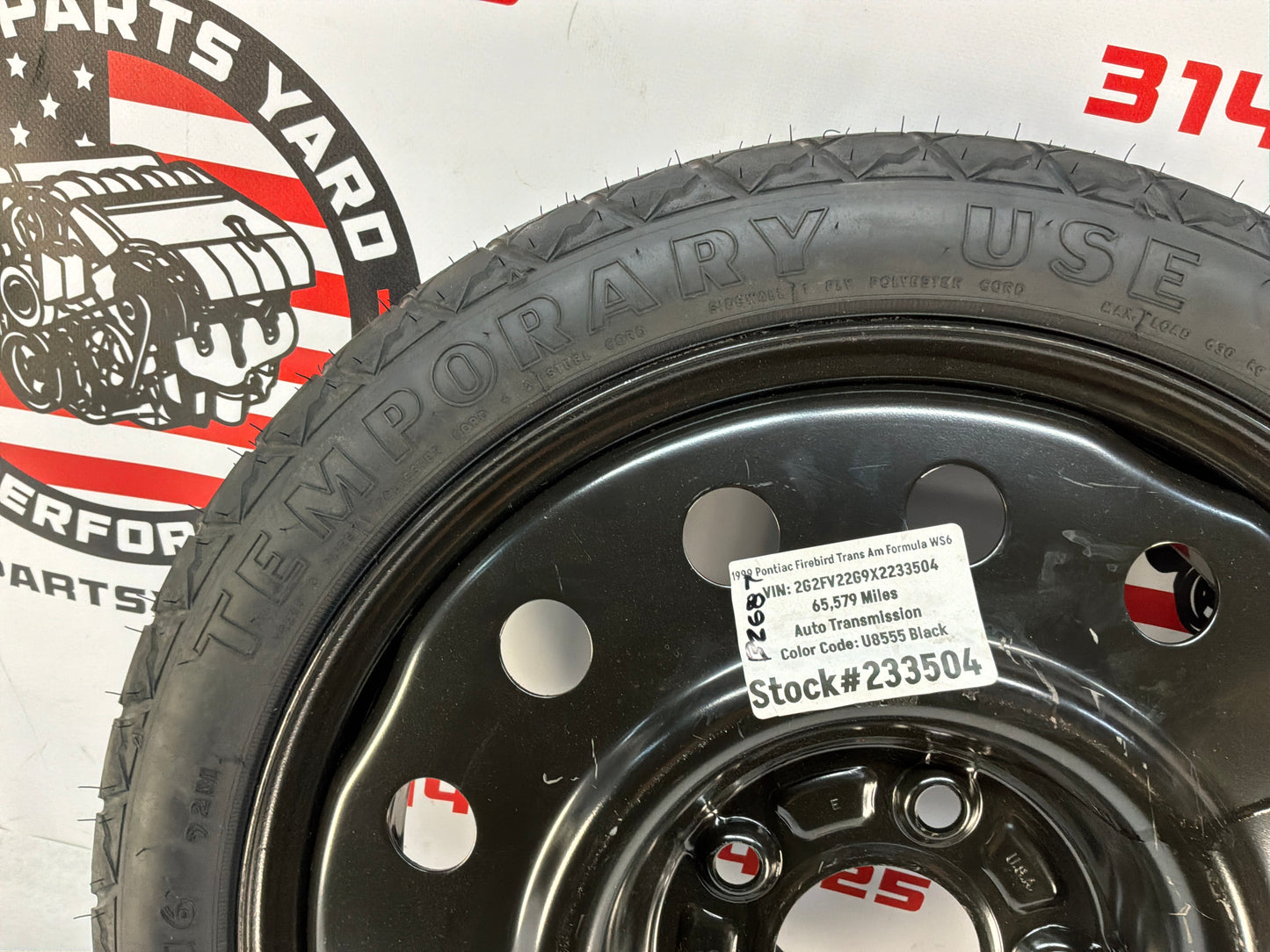 1999 Pontiac Firebird Trans Am Formula WS6 Spare Tire Goodyear OEM