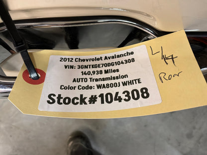 2012 Chevy Avalanche LH Driver Rear Exterior Door White Assembly OEM