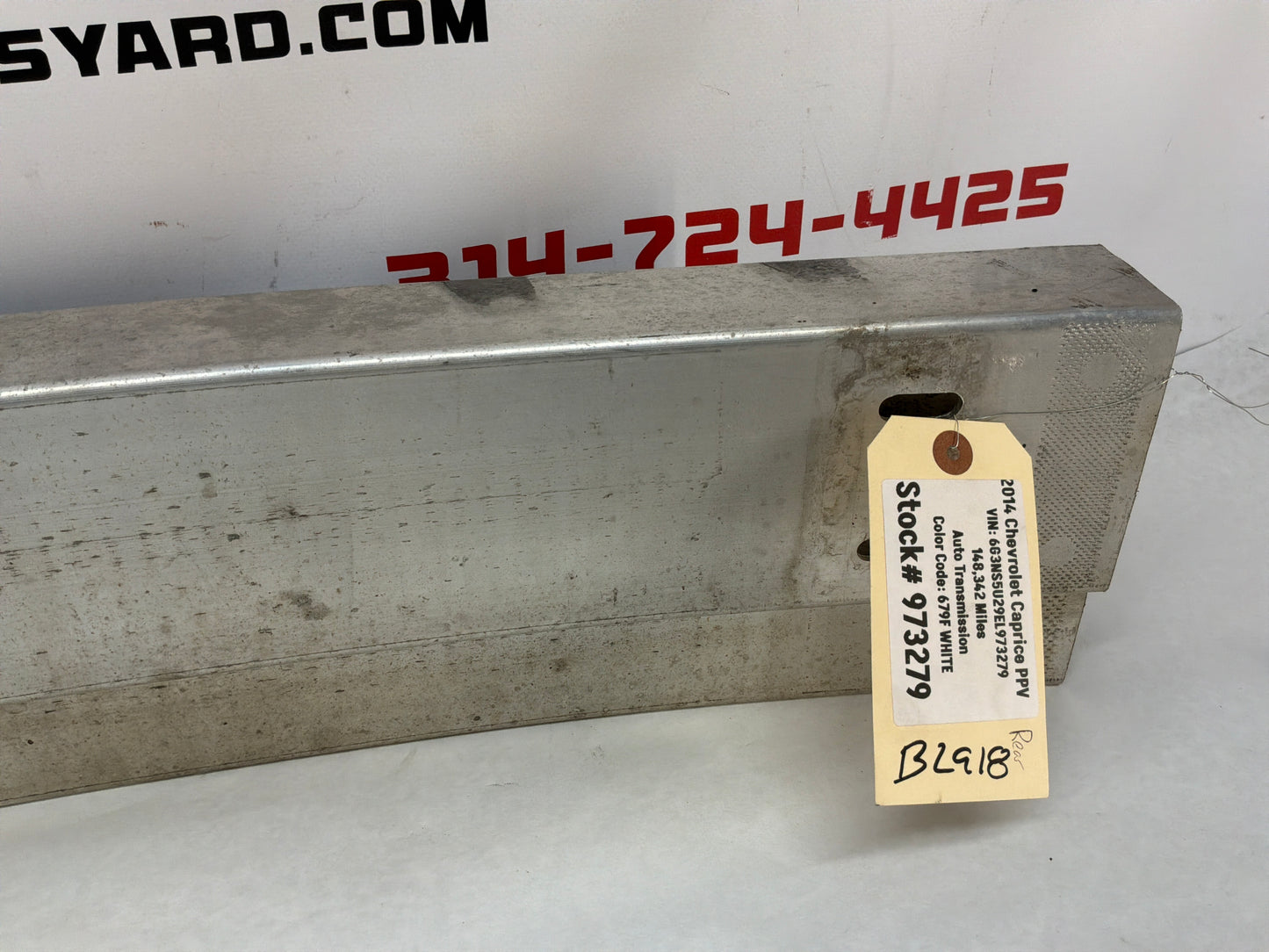2016 Chevy Caprice PPV Rear Bumper Impact Reinforcement Bar OEM