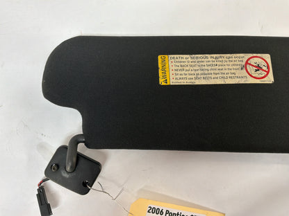 2006 Pontiac GTO LH Driver Sun Visors Shade Sunvisor w/ Clip OEM