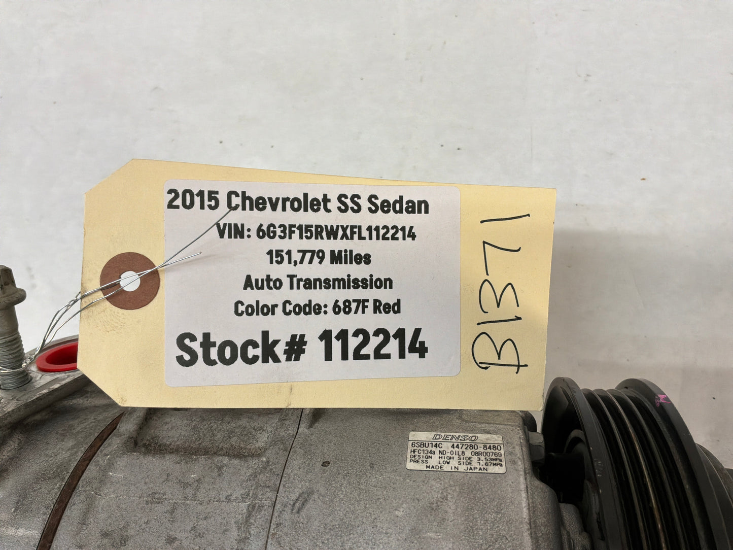 2015 Chevy SS Sedan AC A/C Air Conditioner Compressor Bracket w/ Hardware OEM