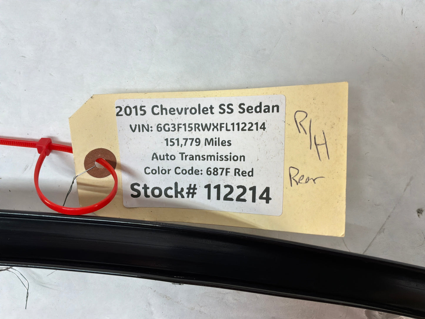 2015 Chevy SS Sedan RH Passenger Door Rear Pillar Post Trim Black OEM