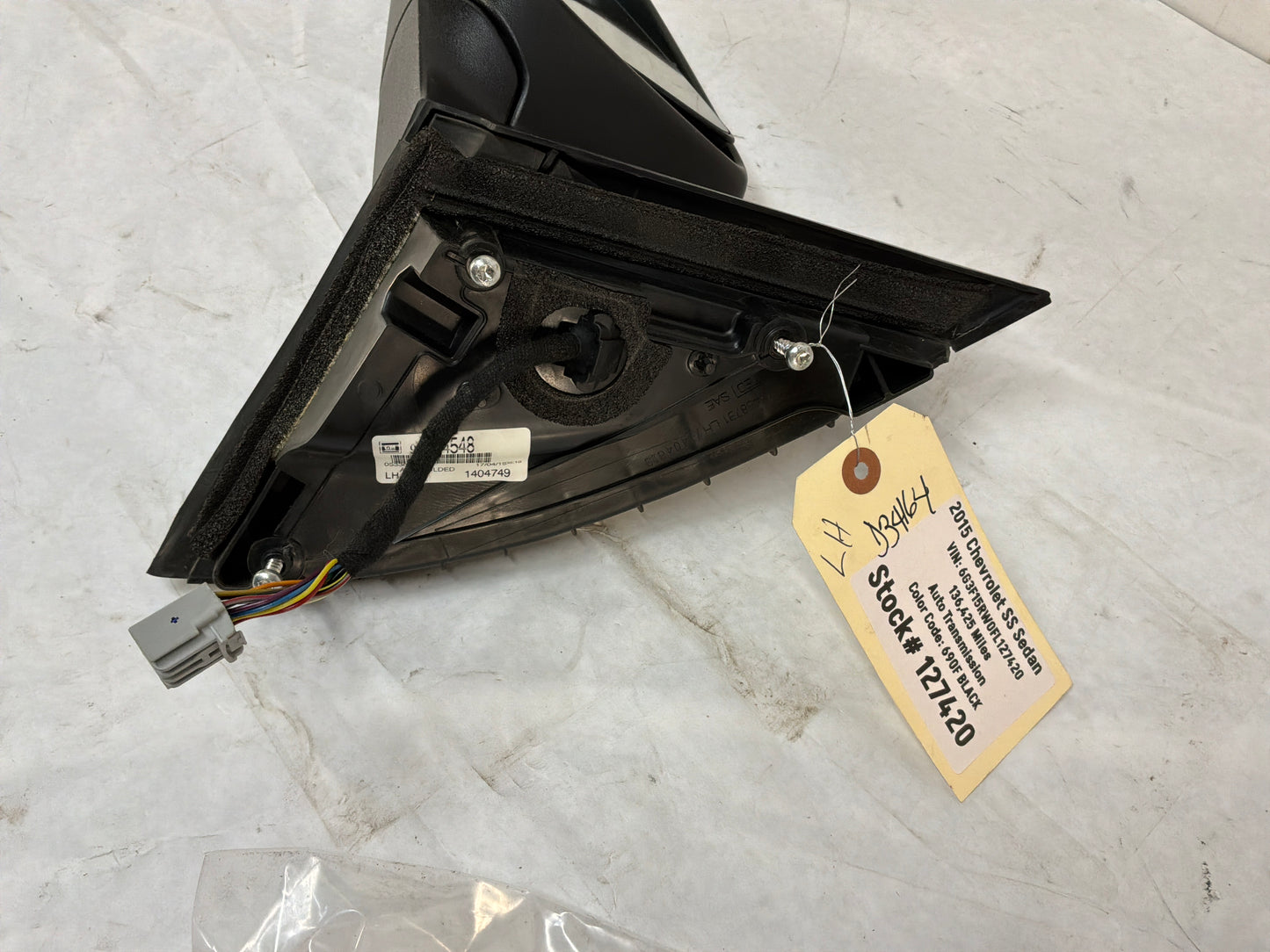2017 Chevy SS Sedan LH Driver Exterior Side Mirror Black OEM - Day's Parts Yard