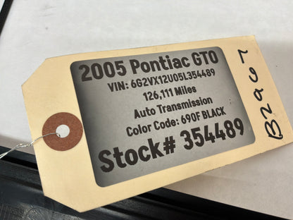 2005 Pontiac GTO LH Driver Exterior B Pillar Window Trim Applique Cover OEM