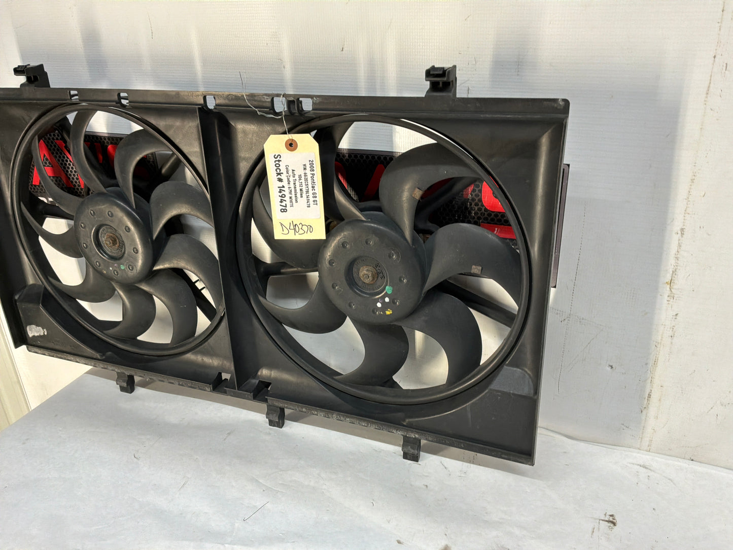 2008 Pontiac G8 GT Dual Radiator Electric Coolant Cooling Fans Assembly OEM