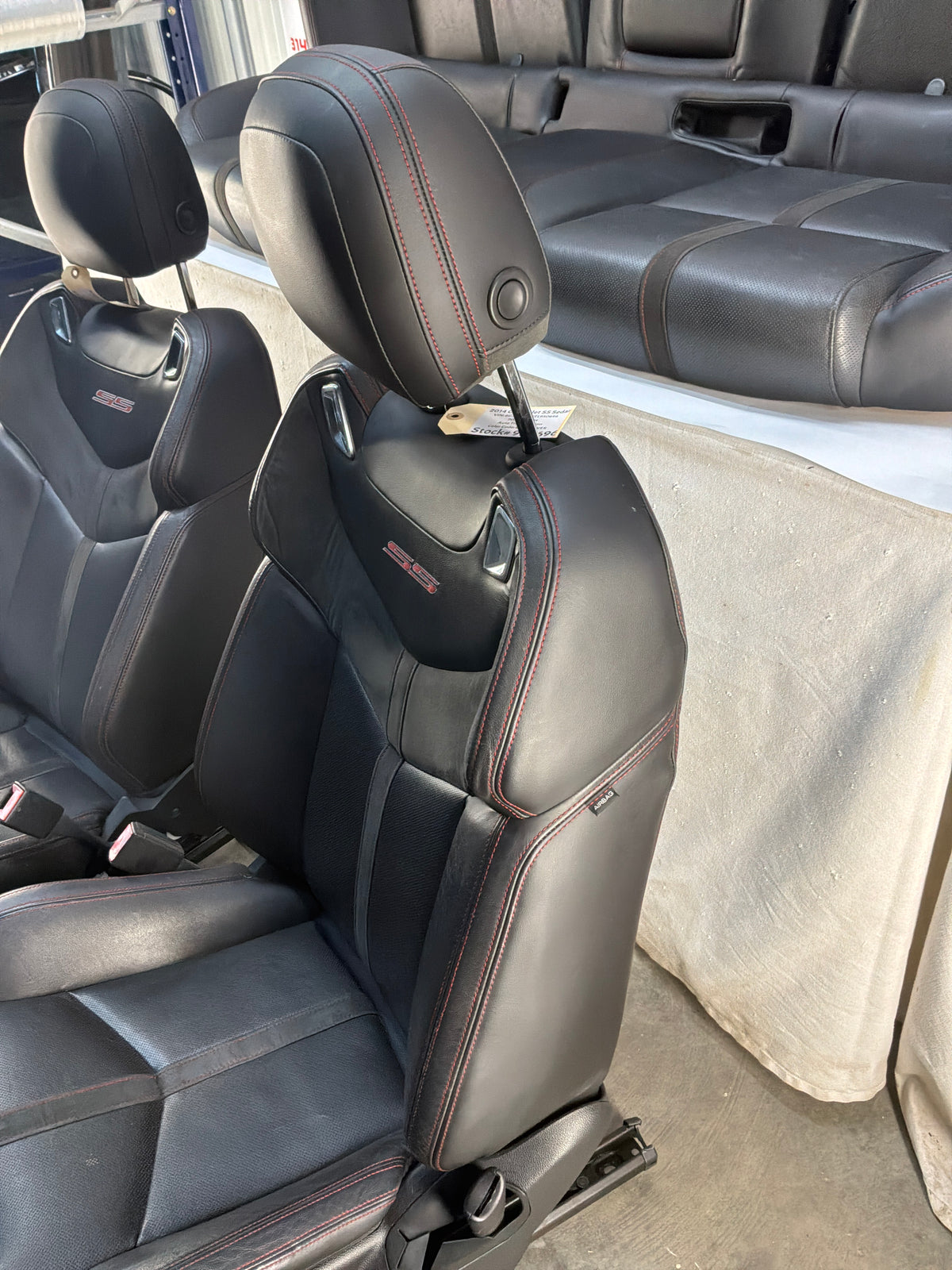 2014 Chevy SS Sedan Seats Fronts and Rears Black Leather Alcantara Suede OEM
