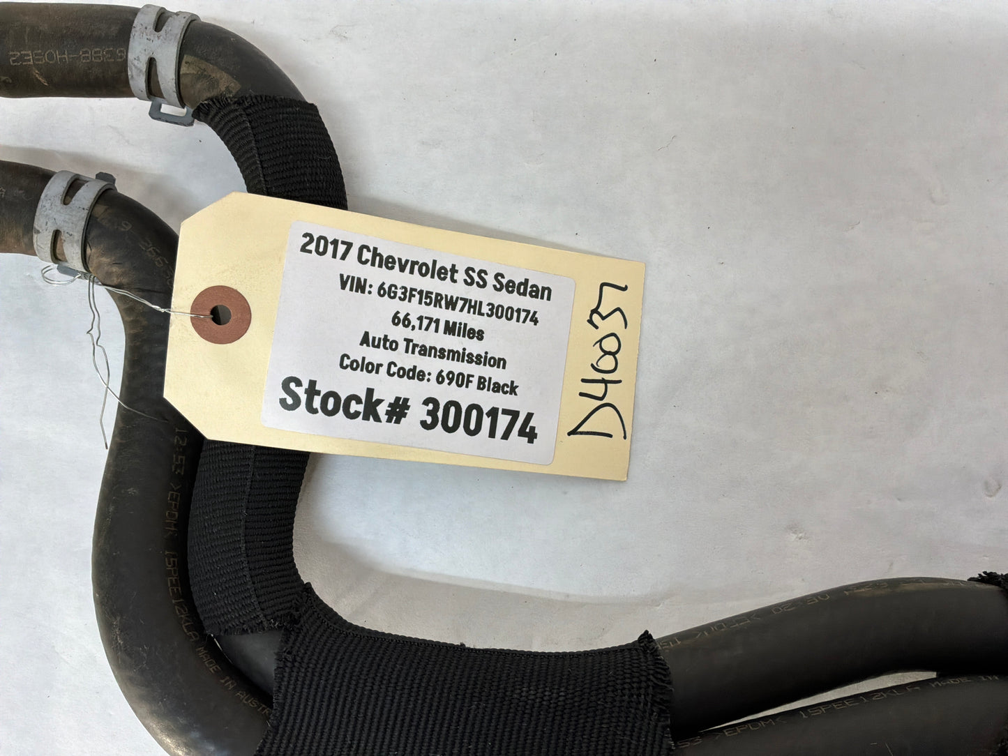 2017 Chevy SS Sedan HVAC Heater Core Hose Lines Tubes OEM
