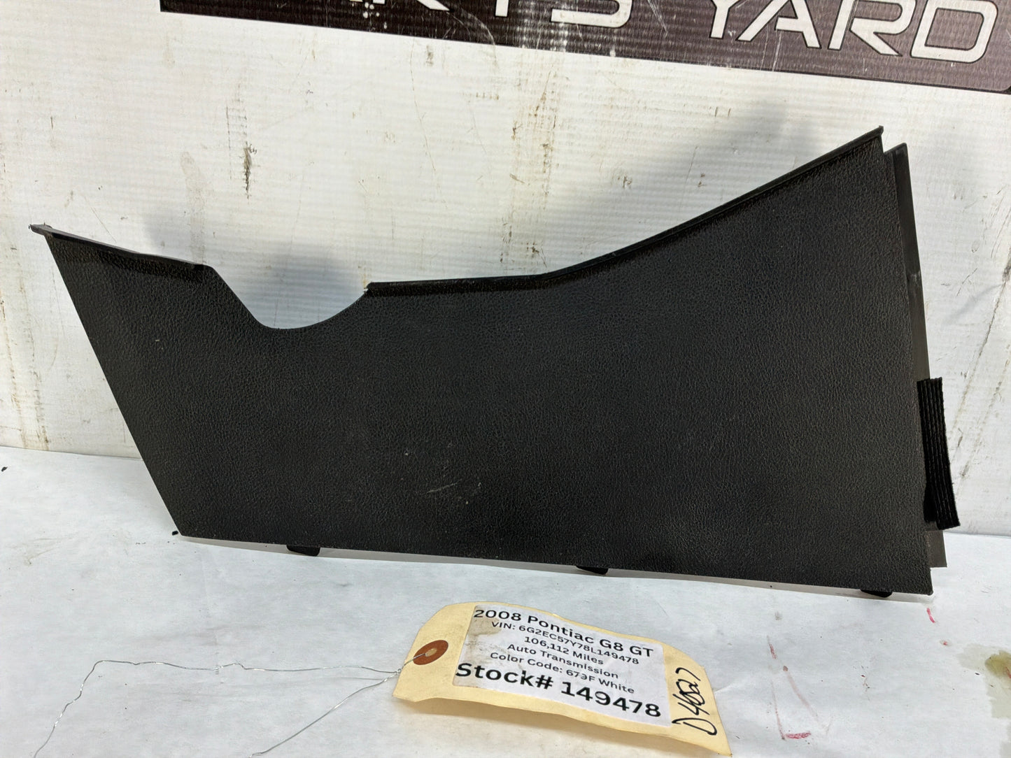 2008 Pontiac G8 GT LH Driver Dash Console Trim 92211828 OEM