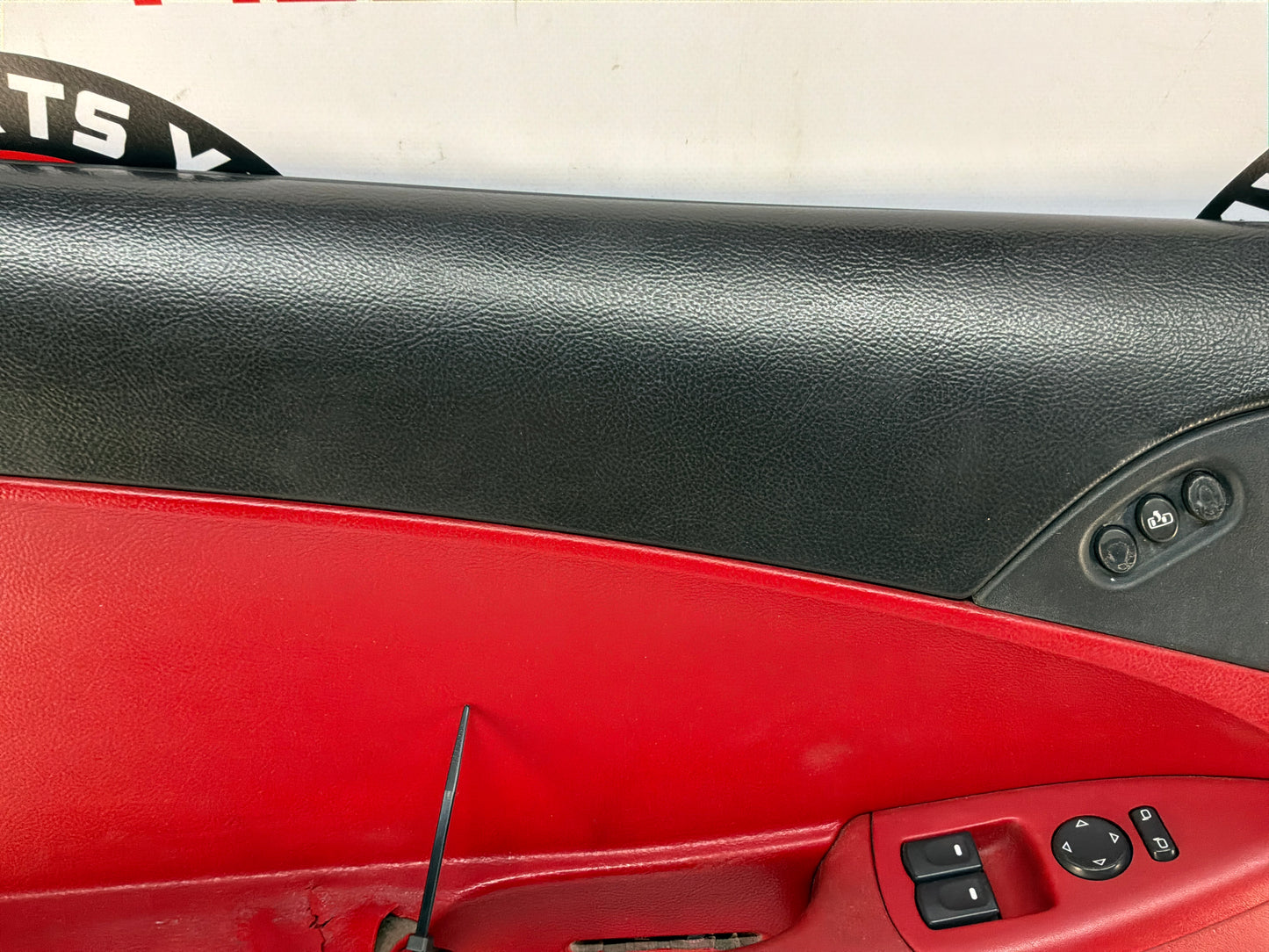 2007 Chevy C6 Corvette Convertible LH Driver Interior Door Panel Red OEM
