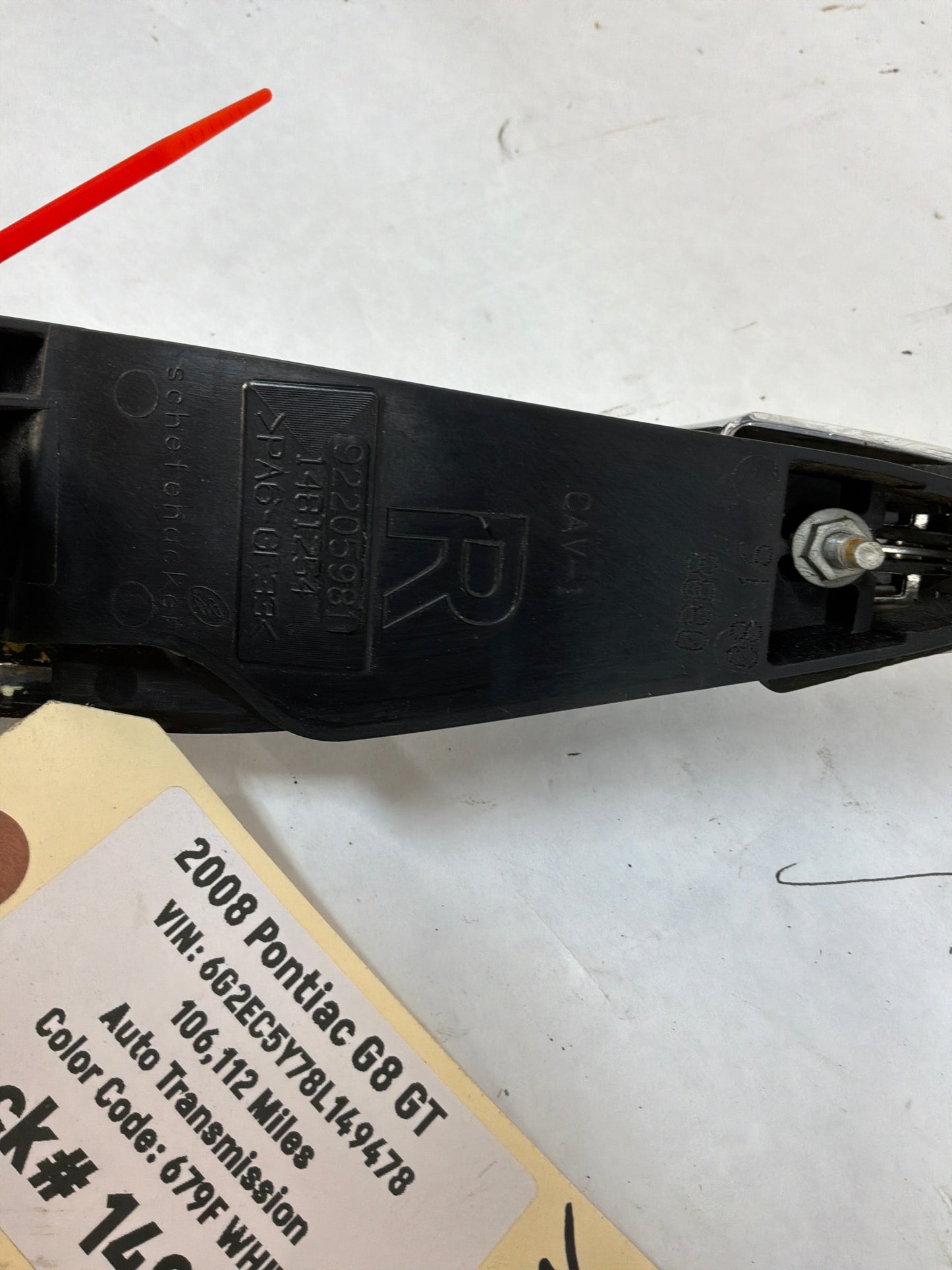 2008 Pontiac G8 GT Front RH Passenger Exterior Door Handle OEM