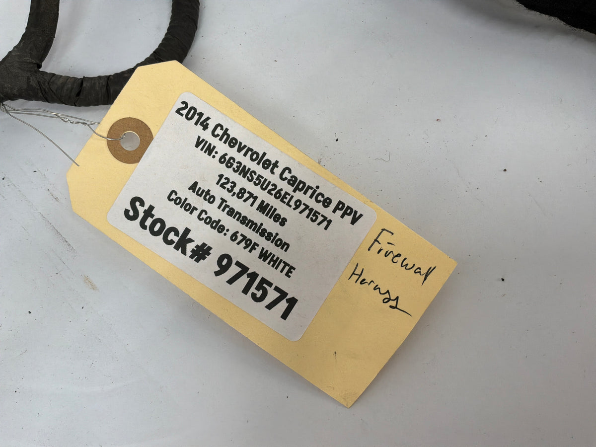 2014 Chevy Caprice PPV Fire Wall Front Chassis Engine Bay Wire Wiring Harness OEM