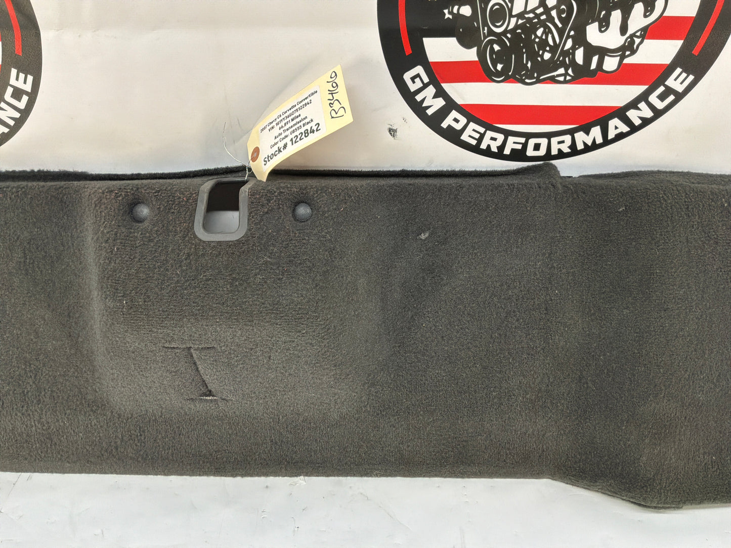 2007 Chevy C6 Corvette Convertible Rear Trunk Carpet Trim Ebony OEM