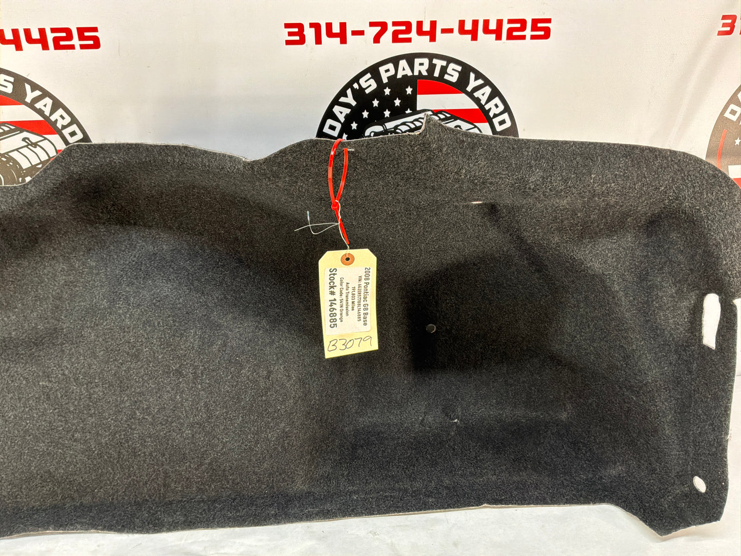 2008 Pontiac G8 GT RH Passenger Interior Trunk Quarter Cargo Carpet Trim Panel Cover OEM