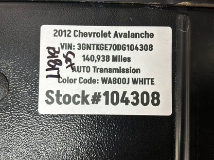 2012 Chevy Avalanche Bed Tonneau Cover 3 Panels OEM