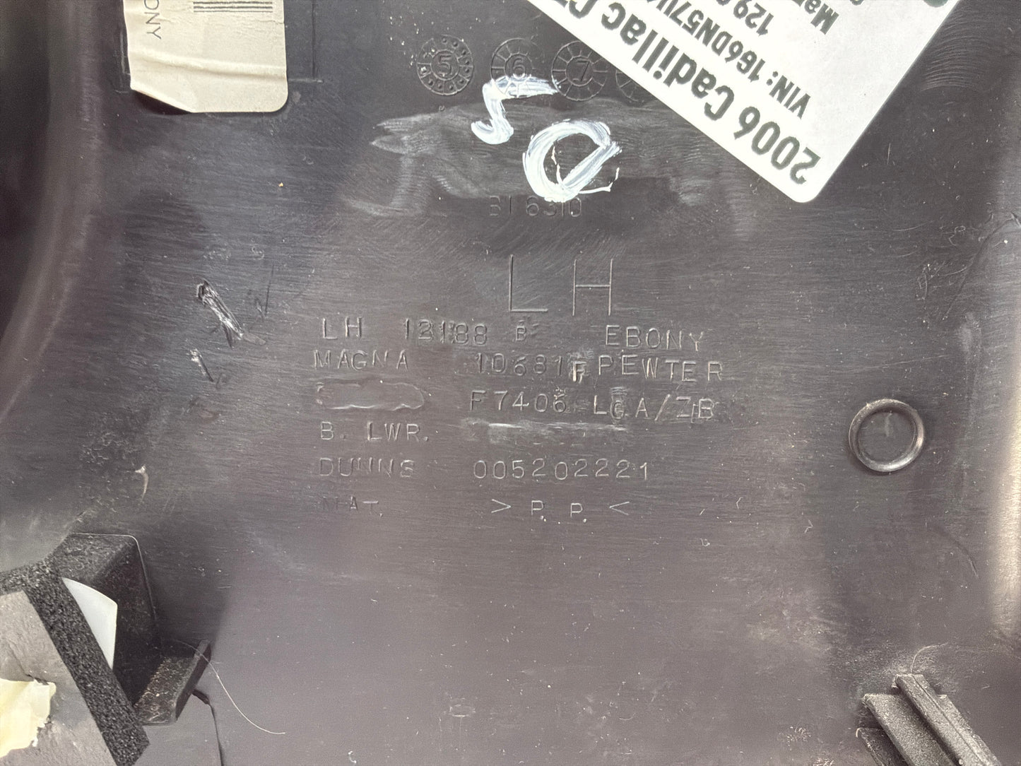2006 Cadillac CTS-V LH Driver Lower B Pillar OEM
