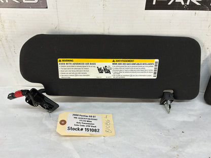2008 Pontiac G8 GT RH & LH Sunvisor Sun Visor Shade w/ Clips OEM