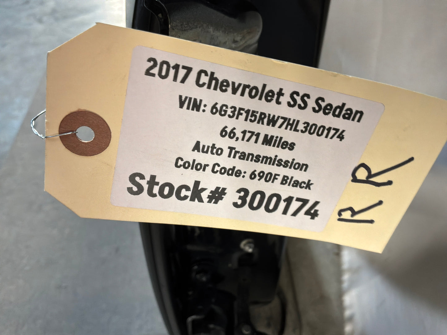 2017 Chevy SS Sedan RH Passenger Rear Exterior Door Black OEM