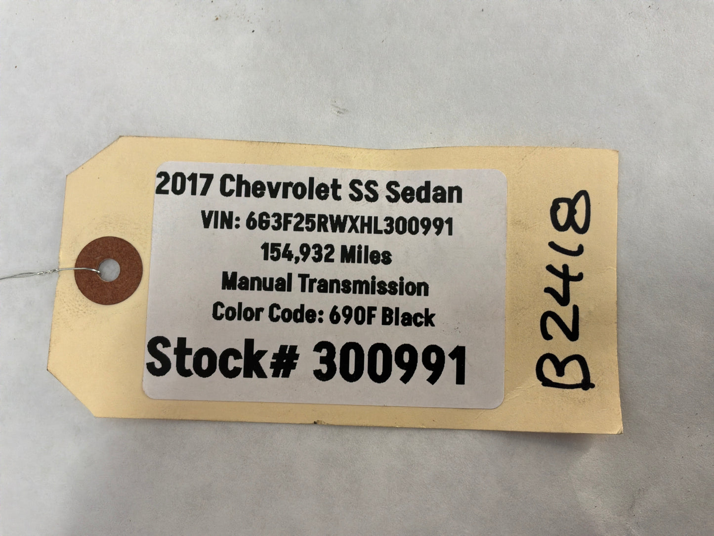 2017 Chevy SS Sedan Front Bumper Fog Lamp Light Wire Wiring Harness OEM