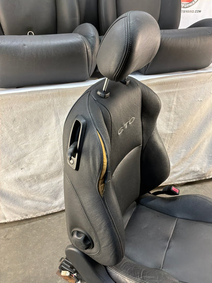 2006 Pontiac GTO Seats Front and Rears Black Leather OEM