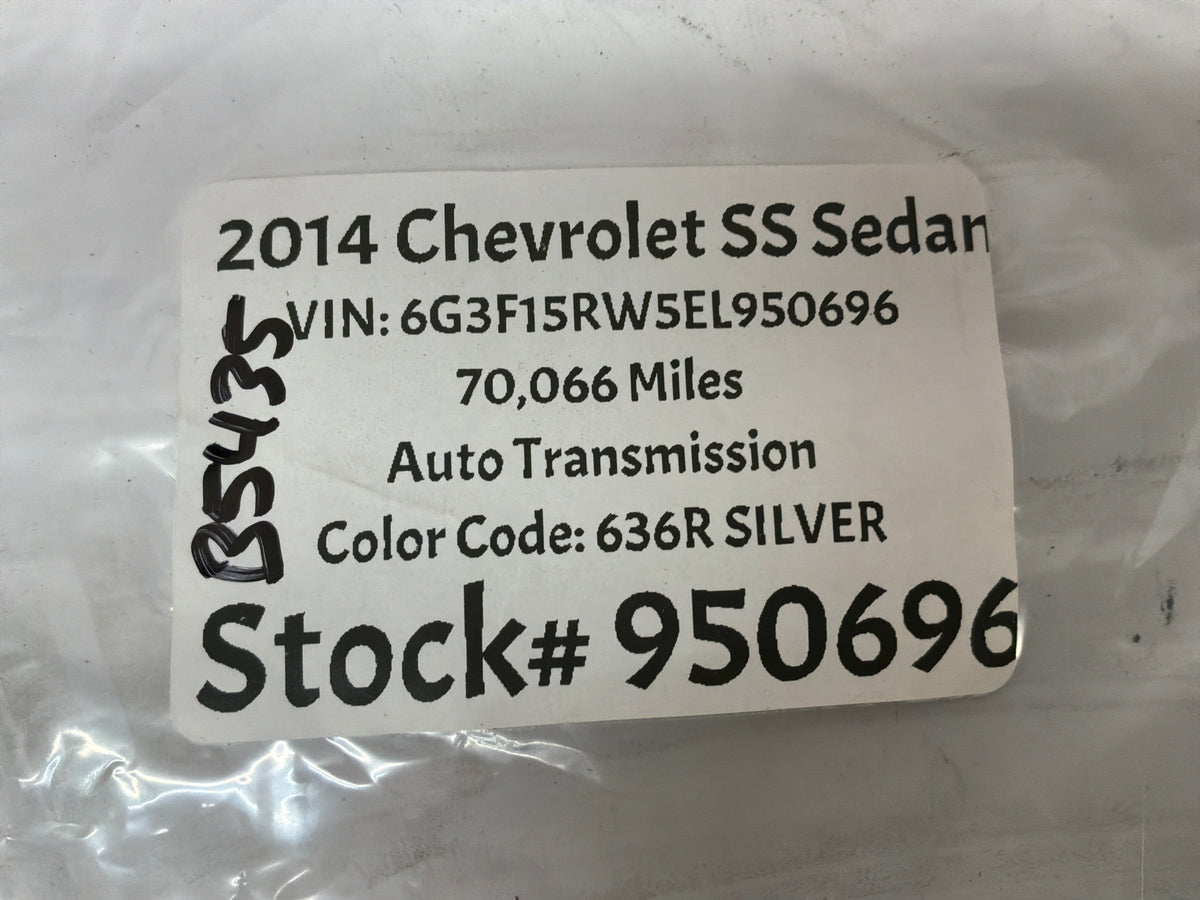 2014 Chevy SS Sedan Windshield Wiper Cowl Rubber Foam End OEM