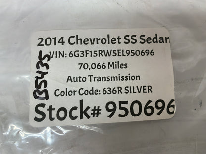 2014 Chevy SS Sedan Windshield Wiper Cowl Rubber Foam End OEM