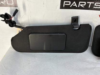 2005 Chevy C6 Corvette Sunvisors Sun Shades Visors w/ Clips Ebony Black Garage Opener OEM - Day's Parts Yard