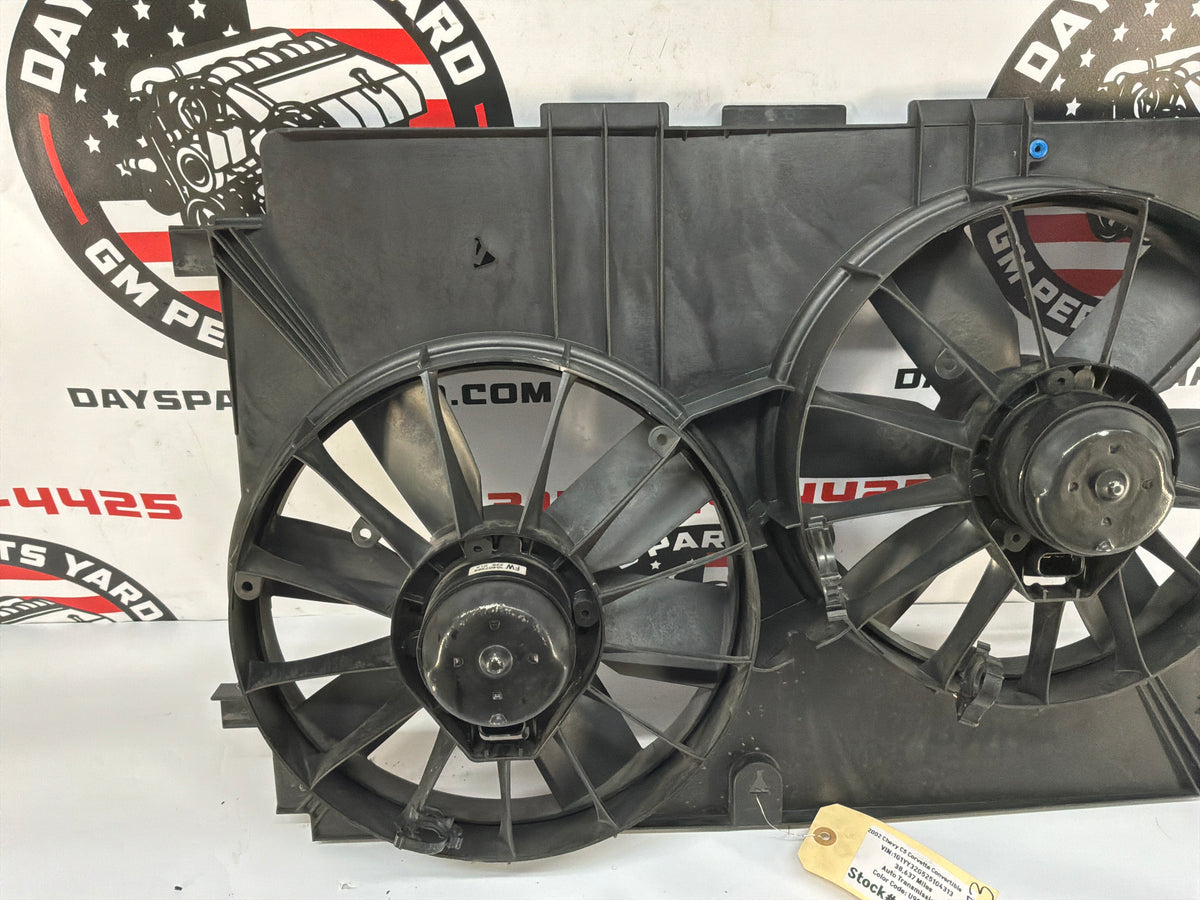 2002 Chevy C5 Corvette Convertible Radiator Dual Electric Cooling Fans OEM
