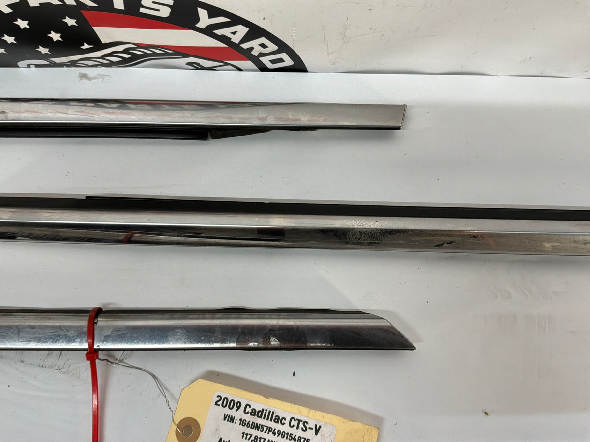 2009 Cadillac CTS-V Front & Rear Door Window Belt Molding Trim OEM