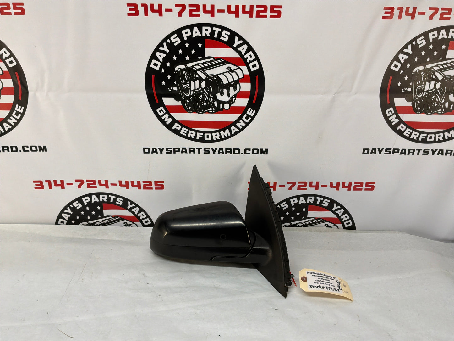2011 Chevy Caprice PPV RH Passenger Exterior Side Mirror Black OEM