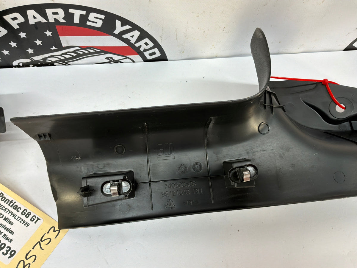 2008 Pontiac G8 GT RH & LH Carpet Retainer Sill Plate Trim Panel OEM - Day's Parts Yard