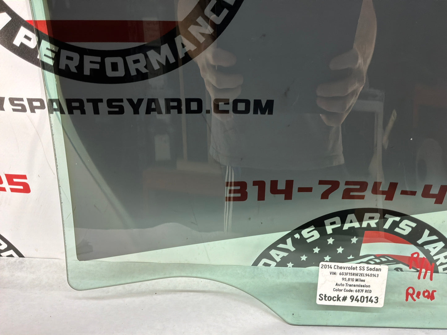 2014 Chevy SS RH Passenger Rear Door Window Glass OEM