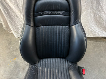 2002 Chevy C5 Corvette Convertible Seats RH & LH Front Black Leather Seats OEM