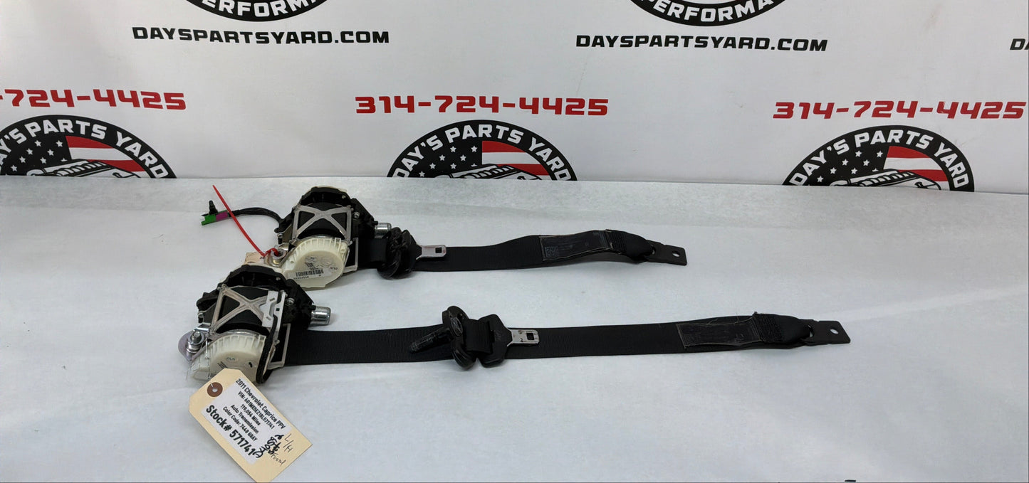 2011 Chevy Caprice PPV RH & LH Front Seat Belts Retractors OEM