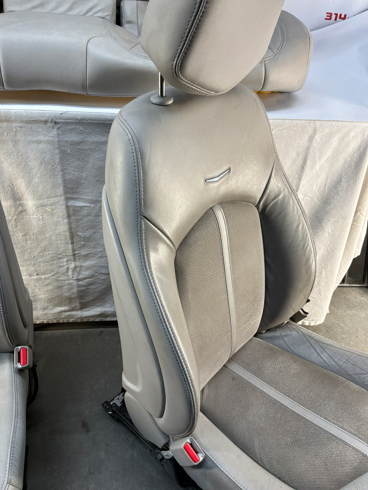 2009 Cadillac CTS-V Seats Fronts and Rears Leather and Suede OEM Titanium