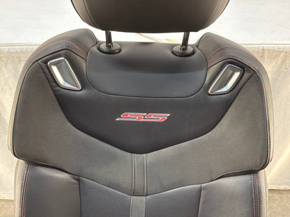 2017 Chevy SS Sedan RH Passenger Front Seat Black Leather Alcantara Suede OEM
