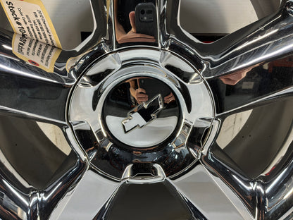 2012 Chevy Avalanche Wheel 20X8.5 Covered Lug Nuts Tapered 5 Spoke Chrome OEM