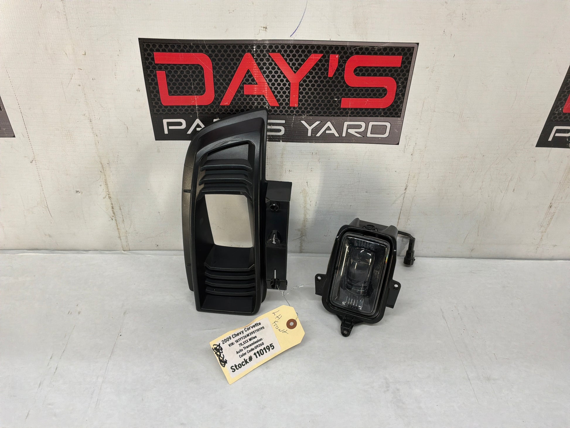 2009 Chevy C6 Corvette LH Driver Fog Light & Fog Light Bezel OEM - Day's Parts Yard