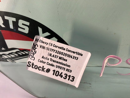 2002 Chevy C5 Corvette Convertible  RH Passenger Front Door Window Glass OEM